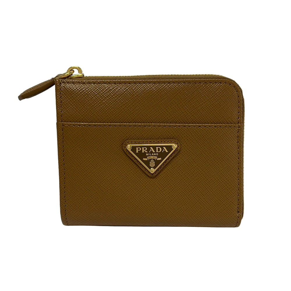 Prada Compact Wallet Brown Saffiano #370796P73B